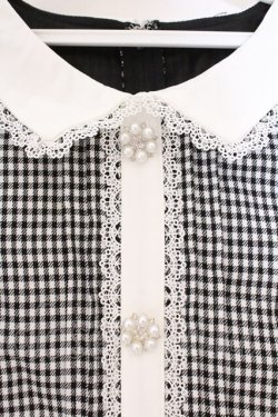 画像2: DearMyLove / キラキラビジューフリルアフタヌーンティーワンピース 5L ロング クロ×シロ O-26-02-17-042-0-OP-IG-OS