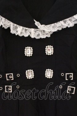 画像2: DearMyLove / キラキラビジューテーラードレースワンピース 5L クロ×シロ O-26-02-17-044-0-OP-IG-OS