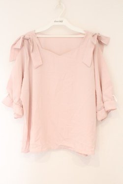 画像1: DearMyLove / 2way肩リボンハートネックブラウス 5L ピンク O-26-02-17-049-0-BL-IG-OS