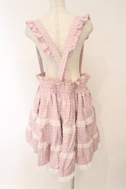 画像3: DearMyLove / レースチェックティアードサスペンダースカート 5L ピンク O-26-02-17-005-0-SK-IG-OS
