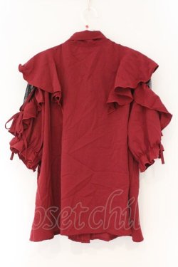 画像3: DearMyLove / ショルダーレースモテフリルボウタイブラウス 5L ワイン O-26-02-17-052-0-BL-IG-OS