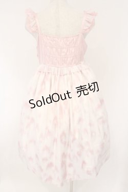 画像4: choker rabbit / The Tabby Catジャンパースカート  粉色のヒョウ猫柄 O-26-02-17-010-LO-OP-IG-OS