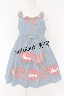 画像1: LOLITA他 / ハートデニムジャンパースカート L インディゴ O-26-02-17-013-LO-OP-IG-OS