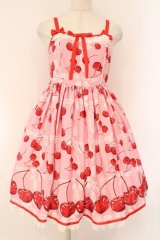Angelic Pretty / Charming Cherryジャンパースカート  ピンク O-26-02-17-015-AP-OP-IG-OS