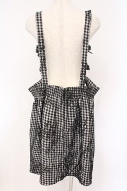 画像3: DearMyLove / レース重ねサスペンダーリボンレースアップスカート 5L ギンガム クロ×シロ O-26-02-17-002-0-SK-IG-OS
