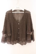 axes femme / 透かしカーディガン  ブラウン O-26-02-17-020-AX-TO-IG-OS
