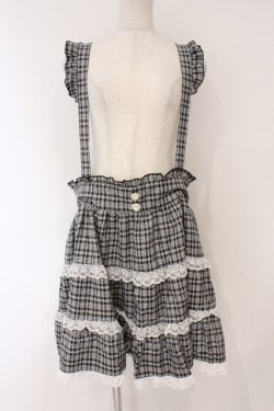 画像1: DearMyLove / レースチェックティアードサスペンダースカート 5L ブラックチェック O-26-02-17-003-0-SK-IG-OS
