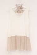 axes femme / タンクレイヤードトップス M オフ×ベージュ O-26-02-17-021-AX-TO-IG-OS