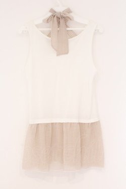 画像2: axes femme / タンクレイヤードトップス M オフ×ベージュ O-26-02-17-021-AX-TO-IG-OS