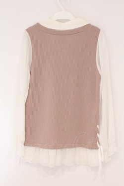 画像3: axes femme / レイヤード風カットPO M ピンクベージュ×オフ O-26-02-17-022-AX-TO-IG-OS