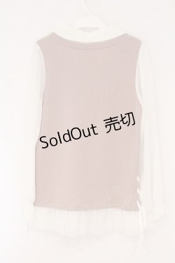 画像3: axes femme / レイヤード風カットPO M ピンクベージュ×オフ O-26-02-17-022-AX-TO-IG-OS