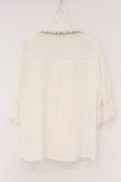 画像3: axes femme POETIQUE / 薔薇モチーフ付ブラウス M オフシロ O-26-02-17-024-AX-BL-IG-OS