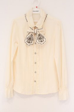 画像1: axes femme / 刺繍リボンブラウス L アイボリー O-26-02-17-025-AX-BL-IG-OS