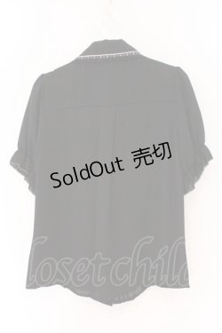 画像3: axes femme POETIQUE / ミッキー&ミニー刺繍襟半袖ブラウス M クロ×ネイビー O-26-02-17-026-AX-BL-IG-OS