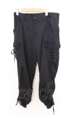 画像1: axes femme / サテンカーゴギャザーパンツ M クロ O-26-02-18-033-AX-PA-IG-OS