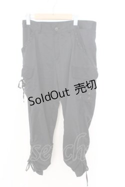 画像1: axes femme / サテンカーゴギャザーパンツ M クロ O-26-02-18-033-AX-PA-IG-ZT106