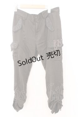 画像1: axes femme / サテンカーゴギャザーパンツ L カーキグリーン O-26-02-18-034-AX-PA-IG-ZT106