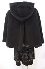 画像4: Amavel / フードケープ付きクロス刺繍ロングコート  クロ O-26-02-18-004-CA-CO-IG-ZTC057 (4)