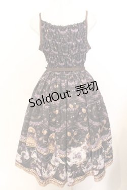 画像3: Enchantlic Enchantilly / すみれのお茶会ティアードジャンパースカート  クロ O-26-02-18-038-LO-OP-OW-OS