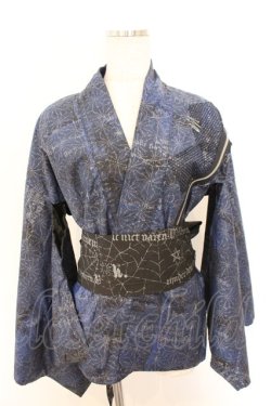 画像1: h.NAOTO / Psycho le Cemuコラボ五芒星ファンタジー浴衣風ジャケット・帯  ブルー×ブラック O-26-02-18-005-HN-OP-OW-OS