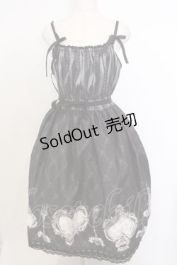 画像1: Enchantlic Enchantilly / トランプティータイム シャンタンジャンパースカート  クロ O-26-02-18-040-LO-OP-OW-OS