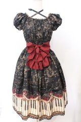 Enchantlic Enchantilly / アンティークエレガンスピアノワンピース  クロ×ワイン O-26-02-18-041-LO-OP-OW-OS