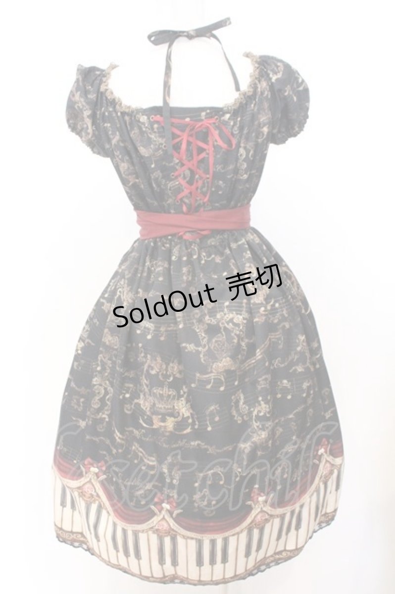 画像3: Enchantlic Enchantilly / アンティークエレガンスピアノワンピース  クロ×ワイン O-26-02-18-041-LO-OP-OW-OS (3)