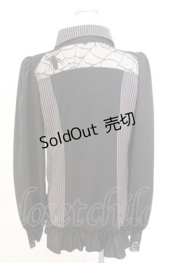 画像3: Qutie Frash / 限定クモメッシュパフブラウス M ストライプ（ブラック） O-26-02-18-045-QU-BL-OW-OS