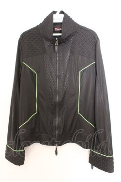 画像1: Qutie Frash / サイバーZIPカーデ  ブラック×ネオングリーン O-26-02-18-049-QU-TO-OW-OS