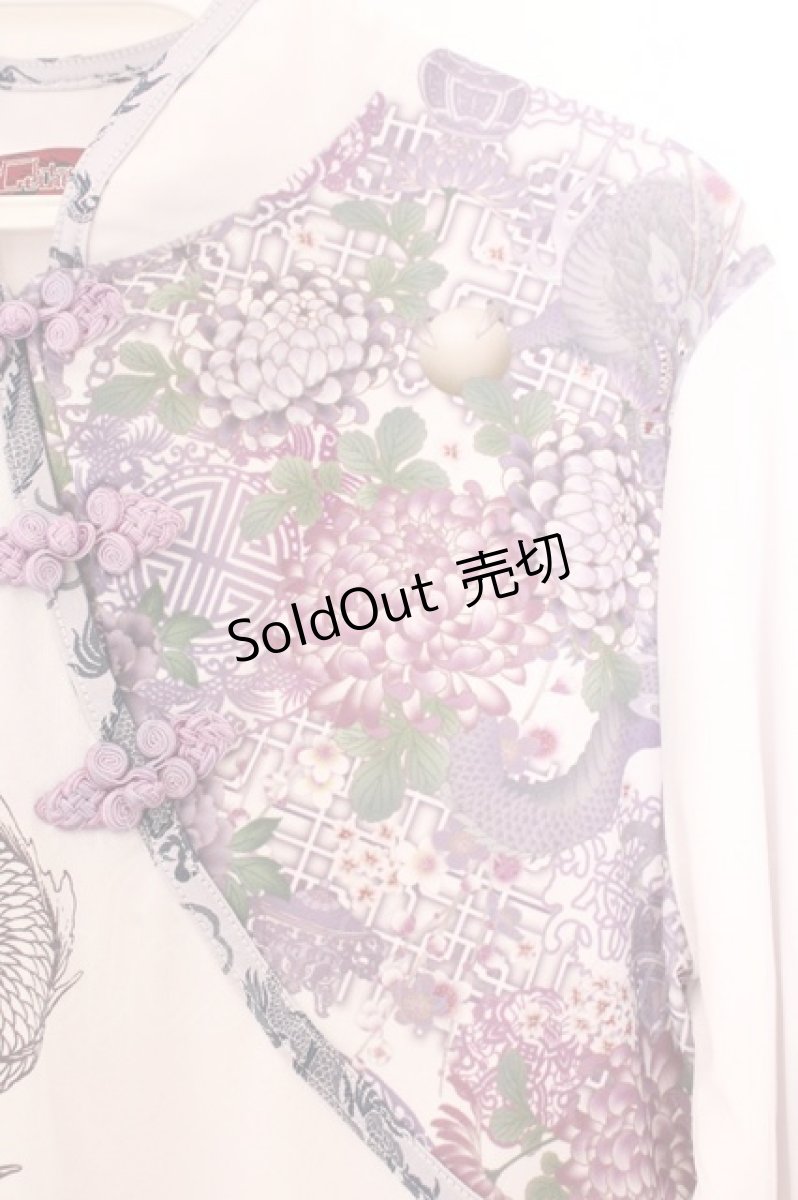 画像3: Qutie Frash / ４店舗限定チャイナT  ホワイト×パープル O-26-02-18-050-QU-TS-OW-OS (3)