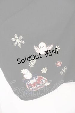 画像2: Amavel / 手まりの遊びとシマエナガ和風ブラウス F クロ O-26-02-18-056-CA-BL-OW-OS