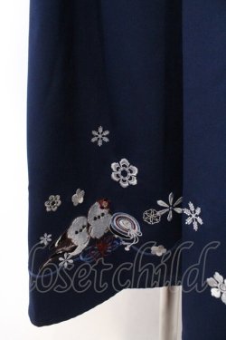画像2: Amavel / 手まり遊びとシマエナガ 和風スカート F ネイビー O-26-02-18-057-CA-SK-OW-OS