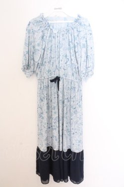 画像1: axes femme / マリンプリントリラックスワンピース F ブルー O-26-02-18-059-AX-OP-OW-OS