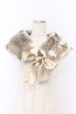 画像1: INGEBORG / ラビットファーティペット  ブラウン系 O-26-02-18-1001-LO-ZA-IG-OS