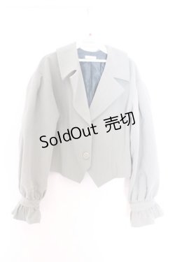 画像1: axes femme POETIQUE / レースアップボリューム袖ジャケット M グリーン O-26-02-18-1037-AX-JA-IG-OS