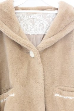 画像2: axes femme / フード付きファーコート M モカ O-26-02-18-1041-AX-CO-IG-OS