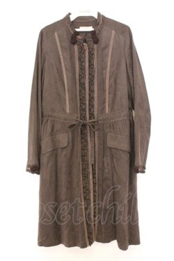 画像1: INGEBORG / スウェード風シャツワンピース  ブラウン O-26-02-18-1044-LO-OP-IG-OS