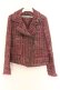 画像1: INGEBORG / ツイードライダースジャケット 9 ワイン系 O-26-02-18-1045-LO-JA-IG-OS (1)