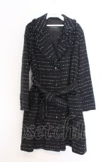 画像1: INGEBORG / ロゴpt.スリットツイードロングジャケット 3(9号) クロ O-26-02-18-1047-LO-CO-IG-ZTC057 (1)