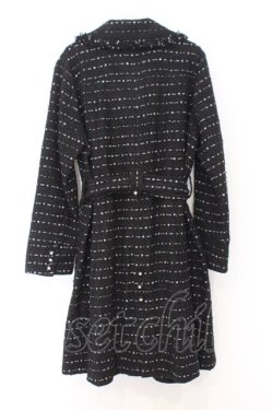 画像3: INGEBORG / ロゴpt.スリットツイードロングジャケット 3(9号) クロ O-26-02-18-1047-LO-CO-IG-OS