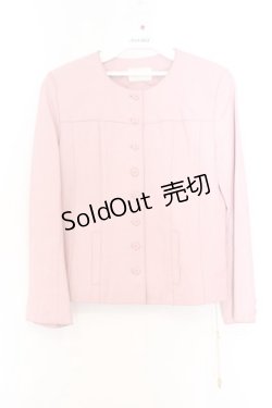 画像1: INGEBORG / ノーカラー羊皮ジャケット  ピンク O-26-02-18-1052-LO-JA-IG-ZT0220D