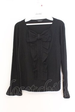 画像1: INGEBORG / リボン配色カットソー  クロ O-26-02-18-1054-LO-TO-IG-OS