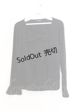 画像1: INGEBORG / リボン配色カットソー  クロ O-26-02-18-1054-LO-TO-IG-ZT626