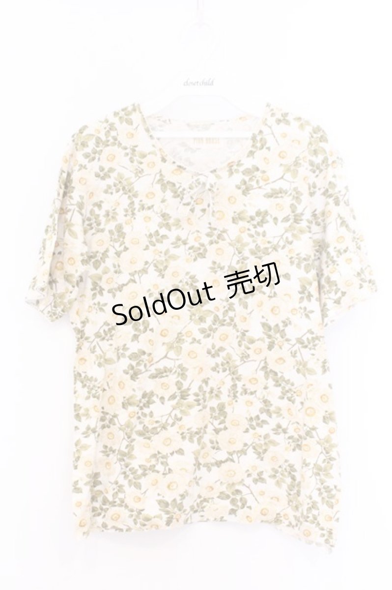 画像1: PINK HOUSE / いぬいばら柄Tシャツ  生成り O-26-02-18-1063-LO-TO-IG-ZT626 (1)