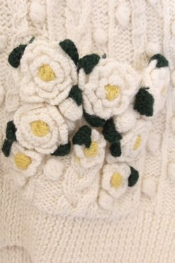 画像3: PINK HOUSE / 椿モチーフフードニットカーディガン  アイボリー O-26-02-18-1068-LO-TO-IG-OS