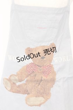 画像2: WONDERFUL WORLD / くま刺繍エプロン  ブルー O-26-02-18-1009-LO-OP-IG-OS