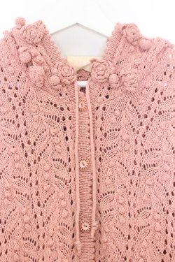 画像2: PINK HOUSE / 椿モチーフフード透かし編みカーディガン  ピンク O-26-02-18-1073-LO-TO-IG-OS
