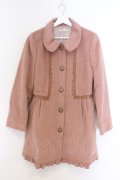 axes femme / レース配色丸襟コート  ピンクベージュ O-26-02-18-1074-AX-CO-IG-OS
