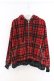 画像1: Candy Stripper / FLUFFY CHECK ZIP UP HOODIE パーカー 2 レッド O-26-02-18-1075-PU-TO-YM-OS (1)