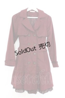 画像1: axes femme / ファー襟トレンチコート M ワイン O-26-02-18-1077-AX-CO-OW-OS